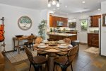 Open dining and kitchen areas